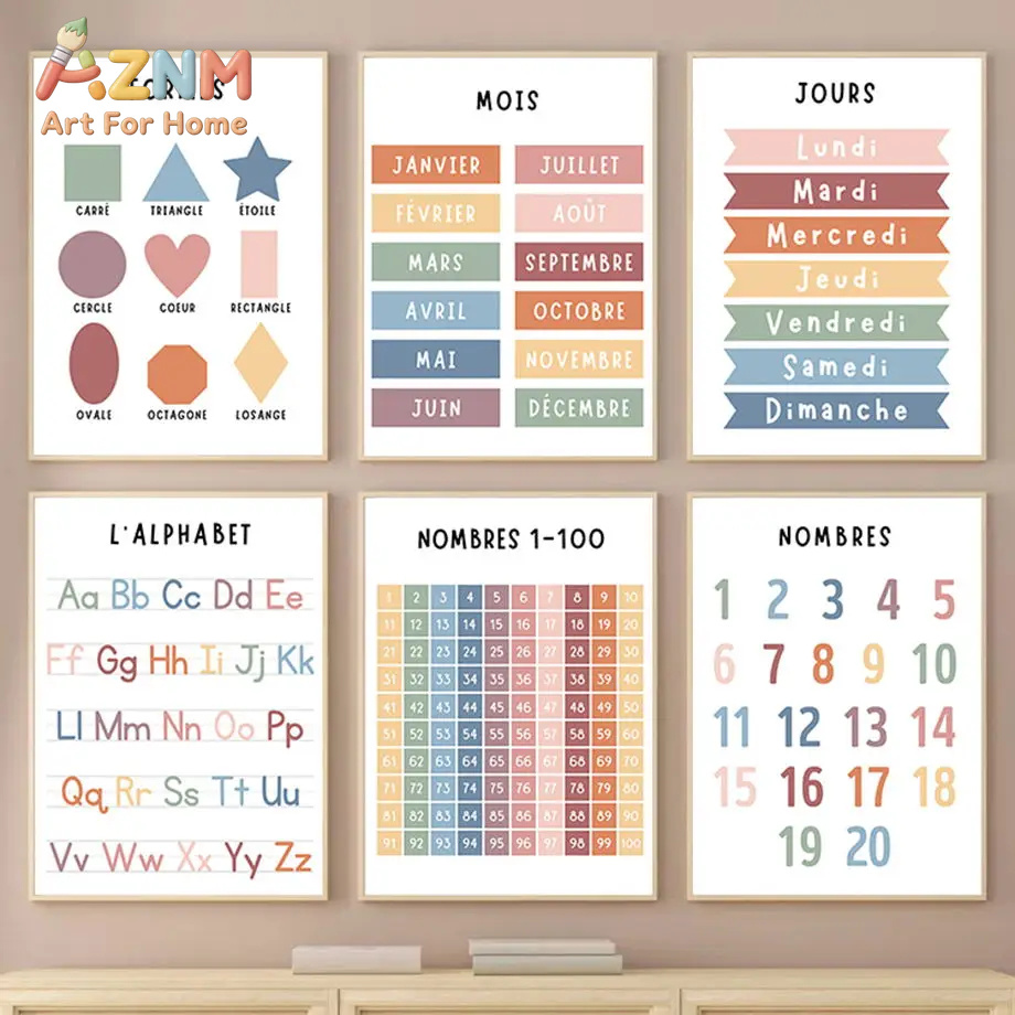 Kids Education Number - Английский, французский, цифры, алфавит, формы, картины