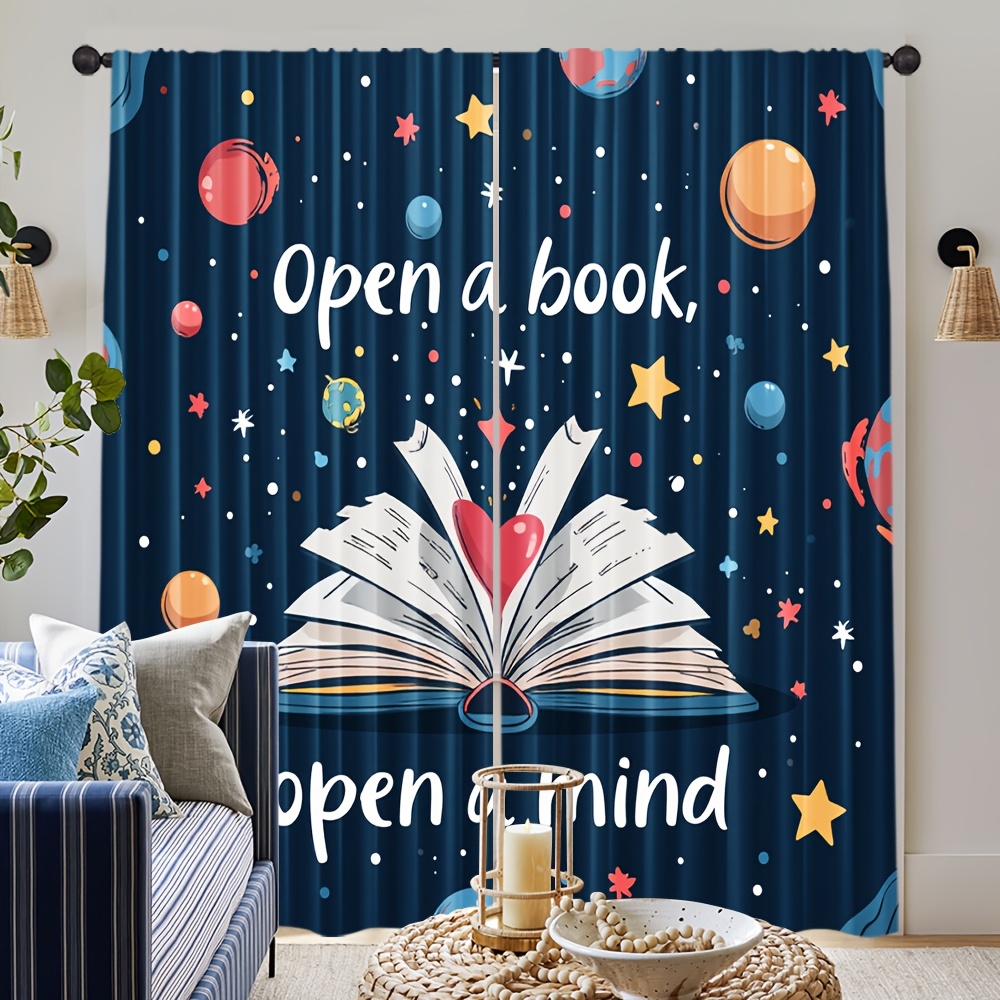 Kids Education Quote - Декоративные шторы для окна с образовательным