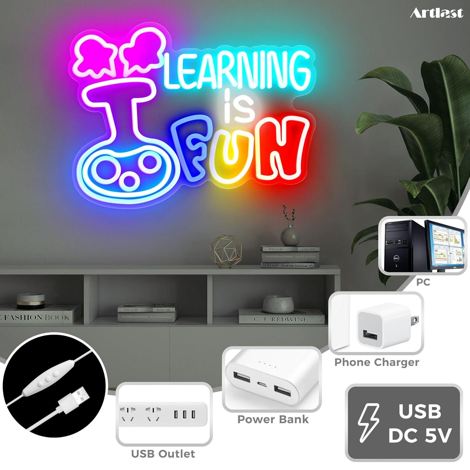 Неоновая вывеска «Учиться — эт – обзор и цена Kids Education Motivation